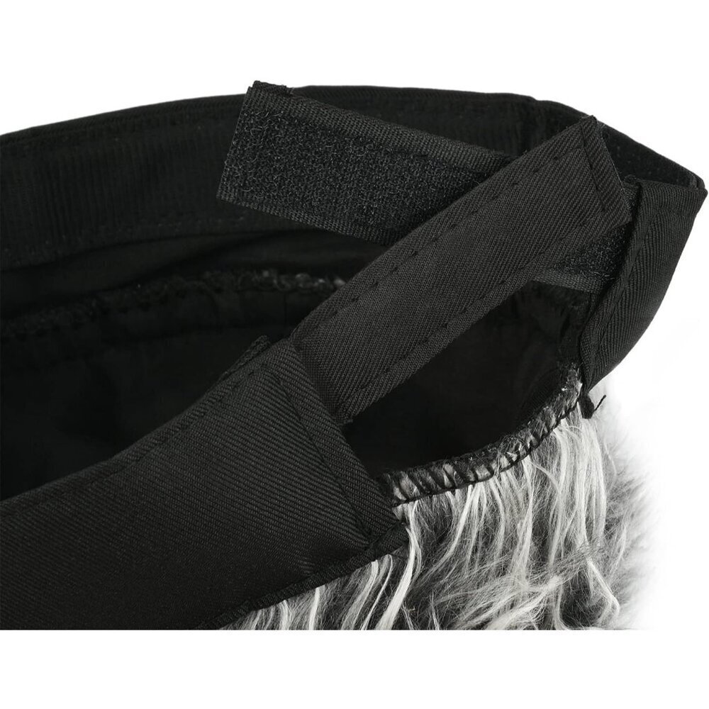 Men No Brim Black And Grey Adjustable Visor Hat With Spiked Wigs Fake Hair Visor - Picture 5 of 5